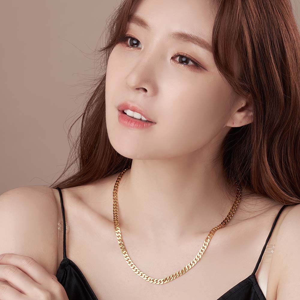 한국금다이아몬드 | 여자 순금 목걸이 체인 면 24K 37.5g 18K장식 디자인 | 갤러리아몰